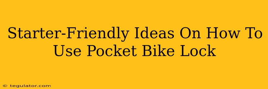 Starter-Friendly Ideas On How To Use Pocket Bike Lock