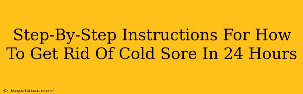 Step-By-Step Instructions For How To Get Rid Of Cold Sore In 24 Hours