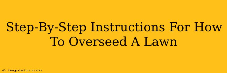 Step-By-Step Instructions For How To Overseed A Lawn