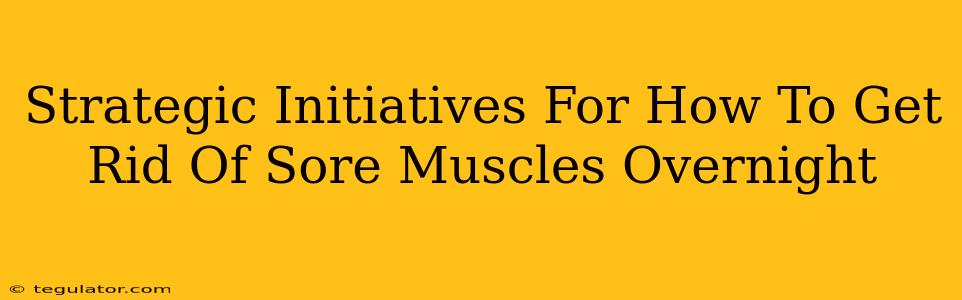 Strategic Initiatives For How To Get Rid Of Sore Muscles Overnight