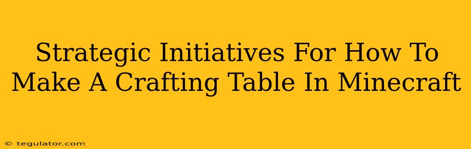 Strategic Initiatives For How To Make A Crafting Table In Minecraft