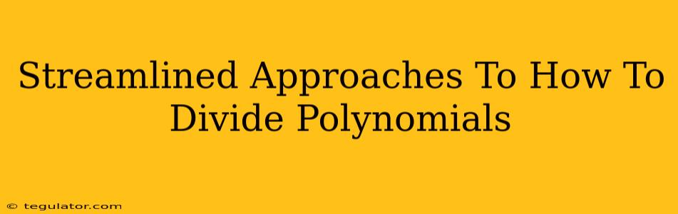 Streamlined Approaches To How To Divide Polynomials