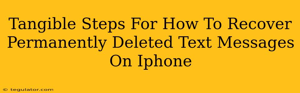 Tangible Steps For How To Recover Permanently Deleted Text Messages On Iphone