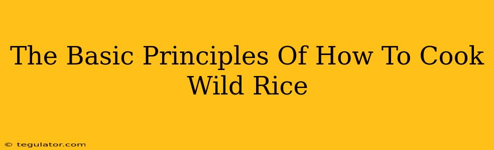 The Basic Principles Of How To Cook Wild Rice