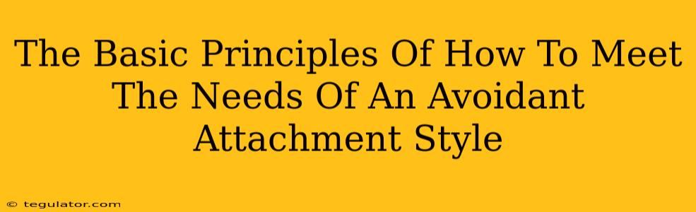 The Basic Principles Of How To Meet The Needs Of An Avoidant Attachment Style