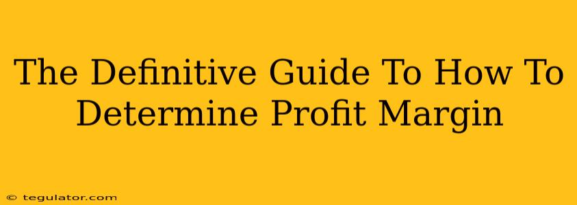 The Definitive Guide To How To Determine Profit Margin