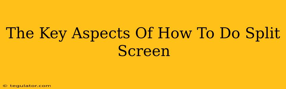 The Key Aspects Of How To Do Split Screen