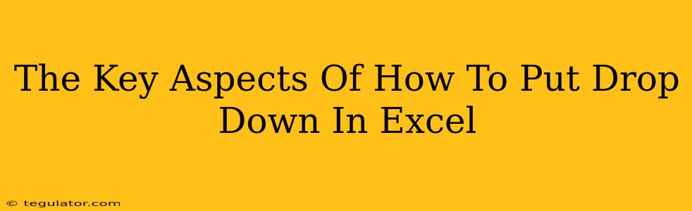 The Key Aspects Of How To Put Drop Down In Excel