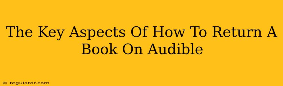 The Key Aspects Of How To Return A Book On Audible