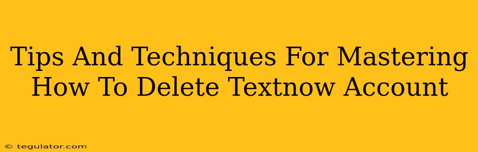 Tips And Techniques For Mastering How To Delete Textnow Account