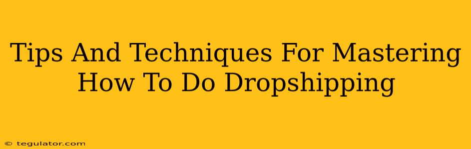 Tips And Techniques For Mastering How To Do Dropshipping