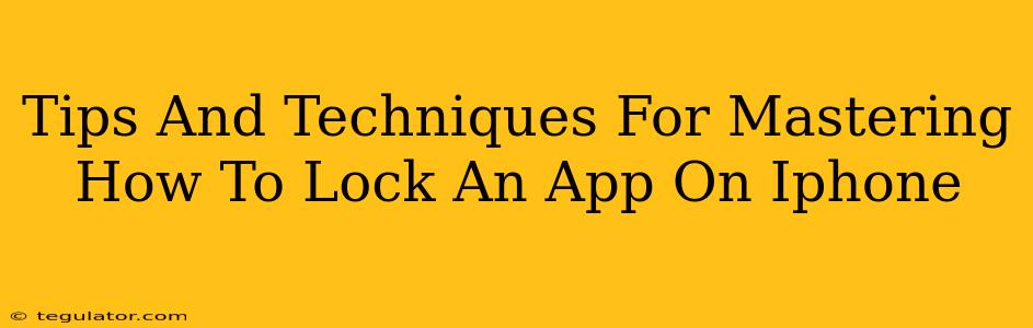 Tips And Techniques For Mastering How To Lock An App On Iphone