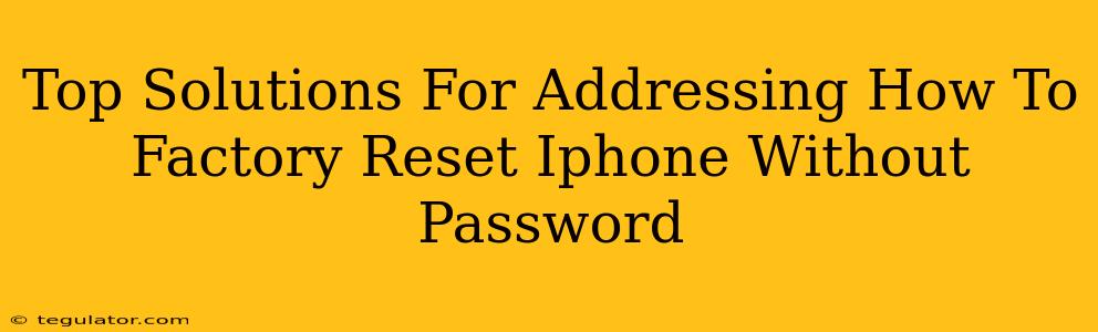 Top Solutions For Addressing How To Factory Reset Iphone Without Password