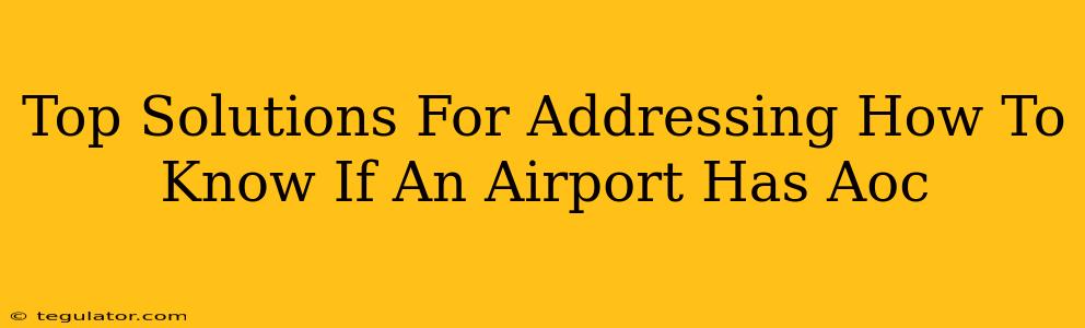 Top Solutions For Addressing How To Know If An Airport Has Aoc