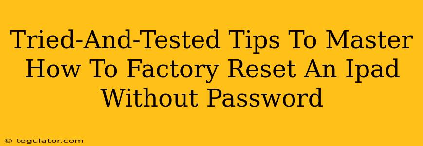 Tried-And-Tested Tips To Master How To Factory Reset An Ipad Without Password