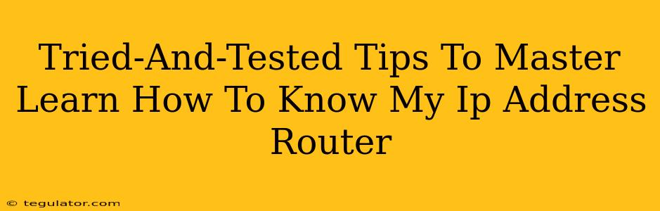 Tried-And-Tested Tips To Master Learn How To Know My Ip Address Router