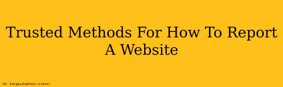 Trusted Methods For How To Report A Website